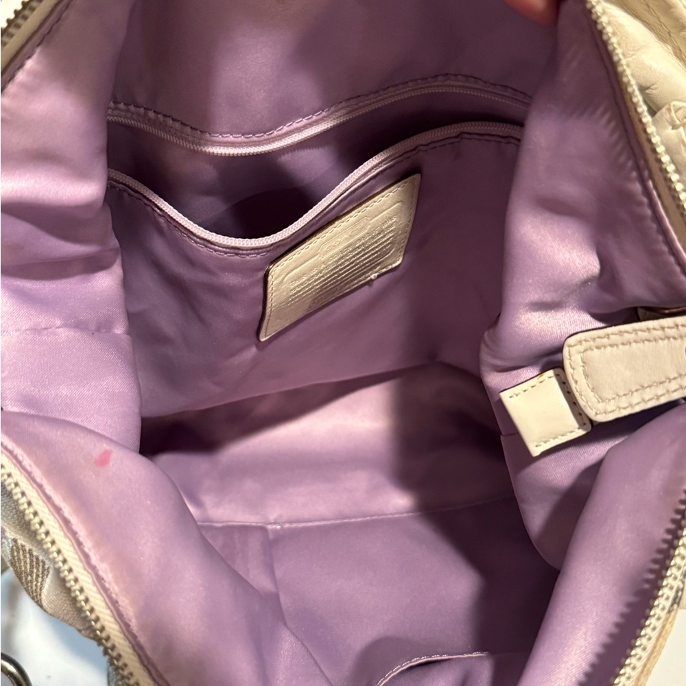 Coach Multicolor Shoulder Bag with Cream and Purple Accents - Picture 4 of 6